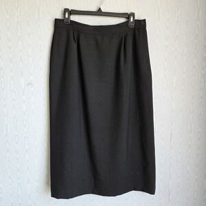 VTG‎ Sheridan Square 30" Waist Midi Skirt Woven Pockets Capsule Career Black